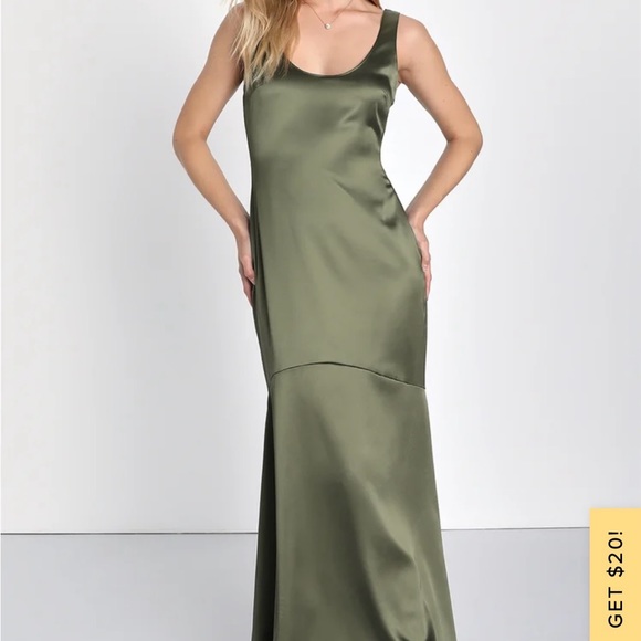 Lulu’s satin maxi gown sz large - Picture 2 of 4